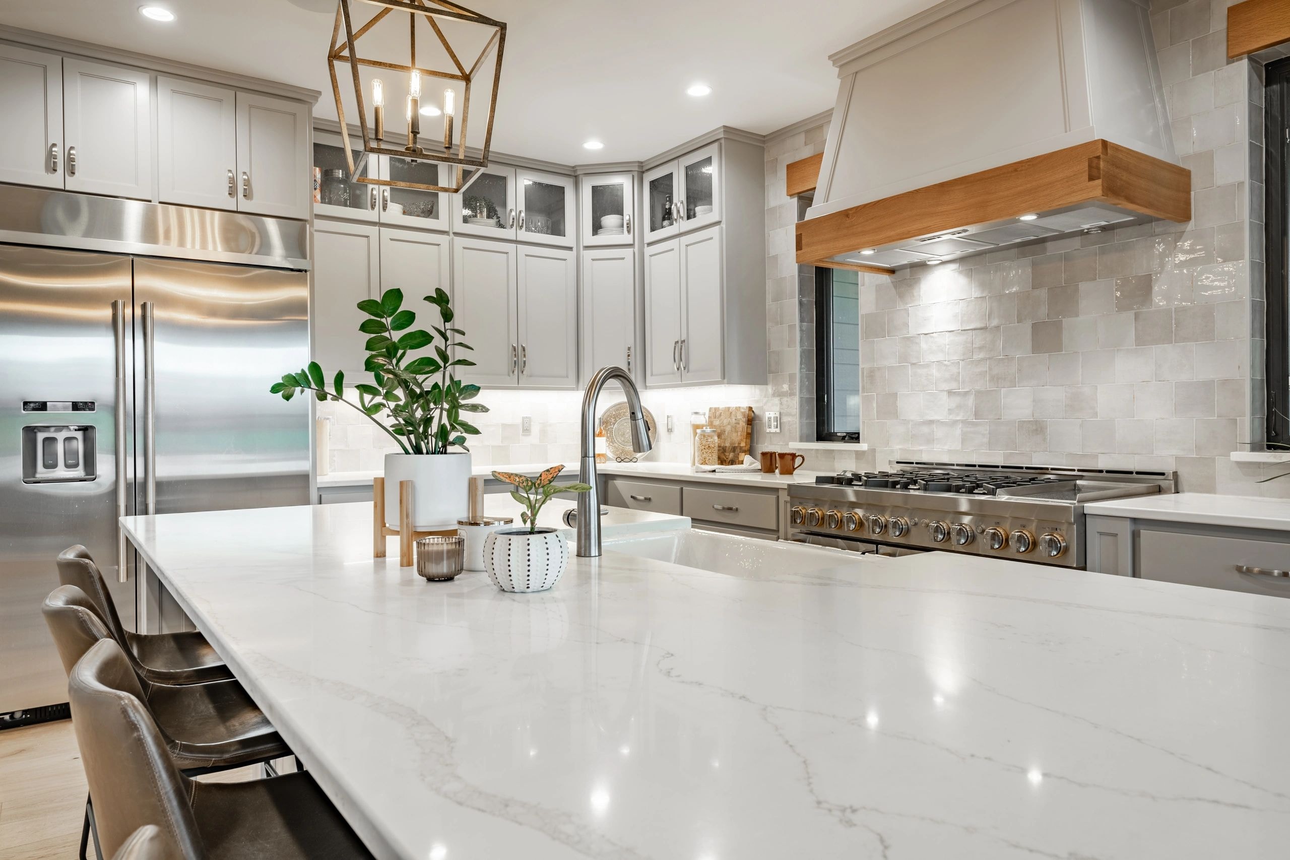 Polished marble stone surface